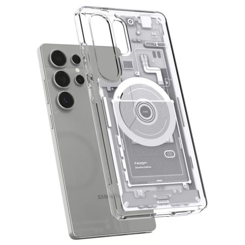 Spigen Ultra Hybrid MagFit - Samsung Galaxy S25 Ultra tok, Zero One, fehér